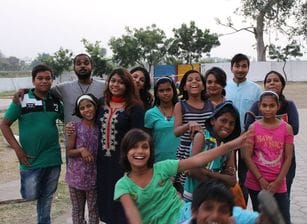 Youth for Children Team celebrating Diwali with children at Nitya Seva Society.